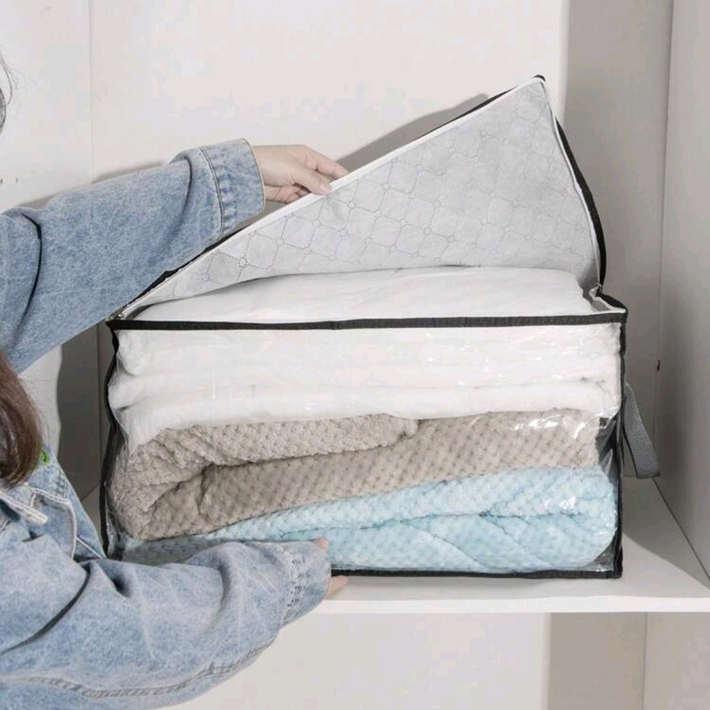 Foldable Storage Bag with Zipper Closure Bundle of 4